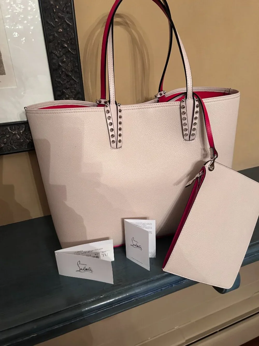 Christian Louboutin Cabata Large tote in Leche, Rare Neutral Shade
